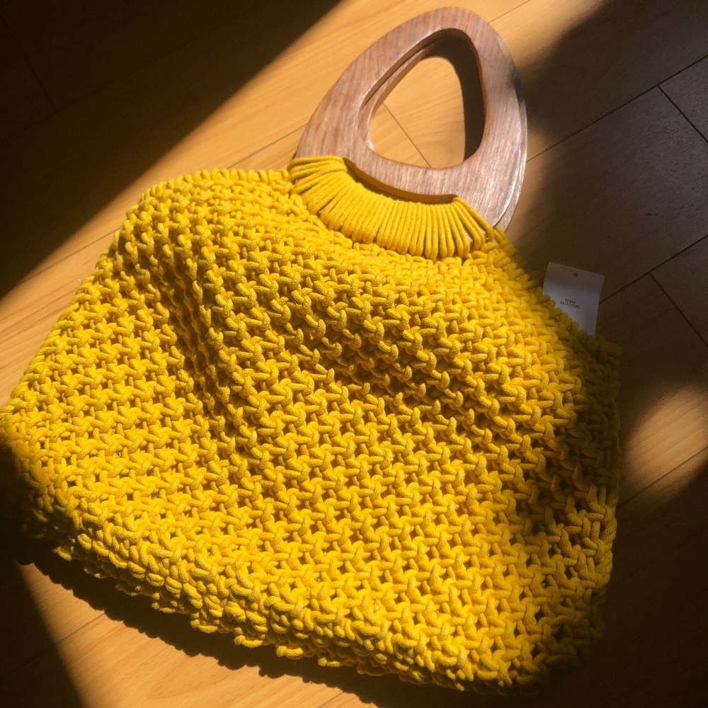 BRAND NEW UO Yellow Crocheted Handbag